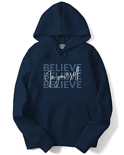 🛍️ ADRO Men's Cotton Neck Hooded Sweatshirt (H22-M-INV-NB_Navy_M)