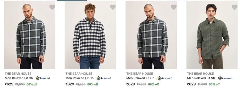 The Bear House Men's Shirts at Minimum 65% Discount