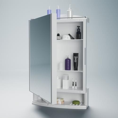 🛍️ Happer Plastic Premium Multipurpose Wall Mounted Storage Cabinet with Mirror, Prime Look (White)