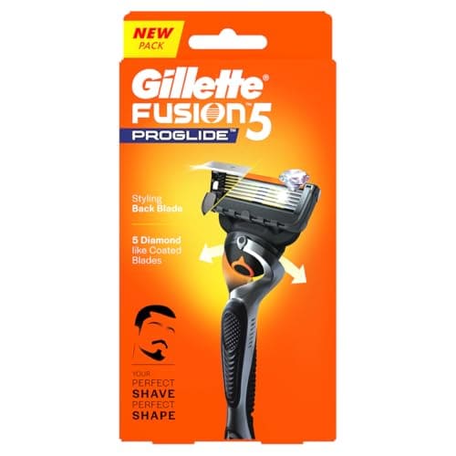 🛍️ Gillette Fusion 5 Proglide, Shaving Razor For Men| 3D Flexi Head That Adjusts To Your Face | With Beard Shaping Back Blade | 5 Blades For Your Perfect Shave | Styling Back Blade For Your Perfect Shape