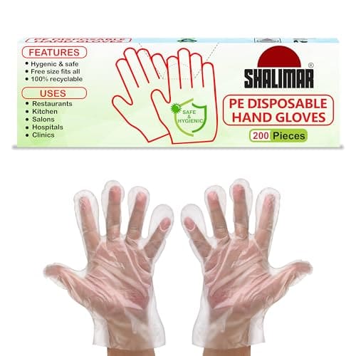 🛍️ Shalimar Reusable Hand Gloves (Pack Of 1/200 Pieces) For Gardening, Kitchen Cleaning And Dishwashing (Natural Colour) - Free Size
