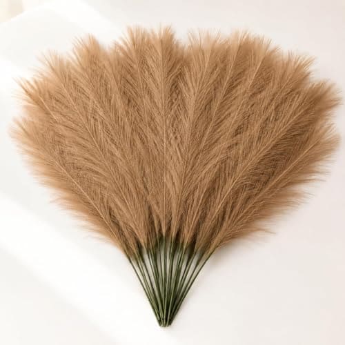 🛍️ SATYAM KRAFT 12 Pcs Faux Pampas Grass Small Artificial Flowers | Fake Flower for Vase Decoration, Home Decor, Office, Bedroom, Table, Balcony, Corner Styling and Craft Items Corner