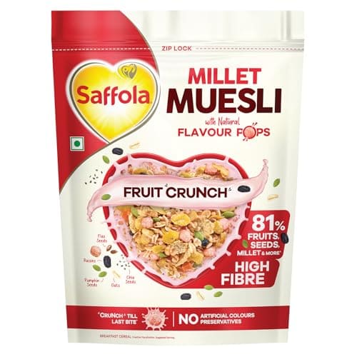 Saffola Millet Muesli with Crunchy Flavour Pops & High Fibre...