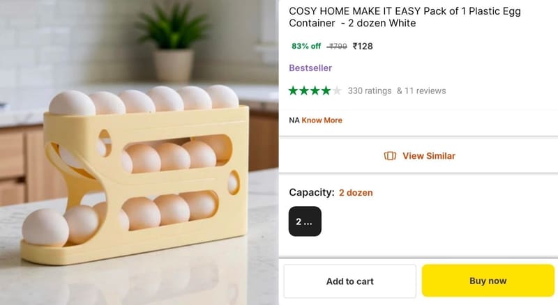 🔥  Egg Container (2 Dozen) at ₹128