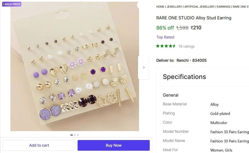 🔥  30 Pairs Earrings Combo Set @ ₹210