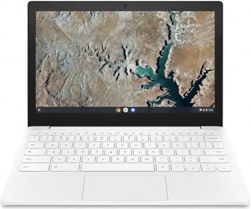 🛍️ 𝗛𝗣model 𝗖𝗛𝗥𝗢𝗠𝗘𝗕𝗢𝗢𝗞Laptop CELERON | 4GB RAM - 64GB SSD | 14" FHD Display | Ultra Slim White | A+ Condition (Refab)