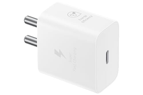 🛍️ Samsung Original 25W USB Type-C Travel Adaptor Without Cable for Google Pixel, Xiaomi, Motorola, iPhone, Samsung Galaxy Tab S/A Series, Galaxy S10/M54/M55/A80/A90/S25/S24, White