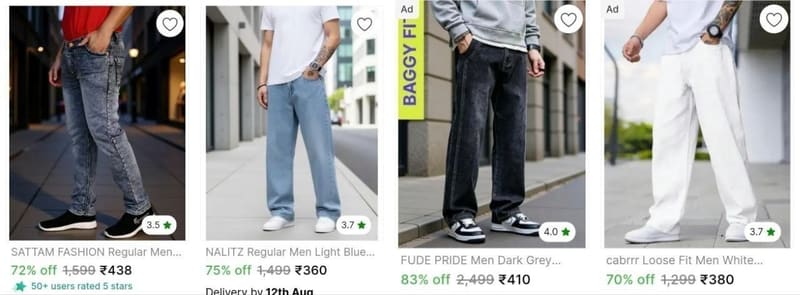 Men's jeans at 360 .