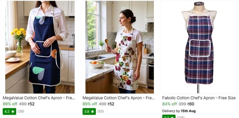 🔥 Chef Aprons from ₹52