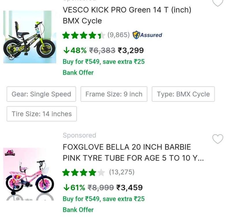 Loot : Kids Cycles Starting at 1799.