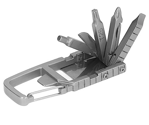 🛍️ HASTHIP® Keychain Multi Tool 12 in 1 Folding Multipurpose Tool with 6 Mini Screwdriver Bits, Cutter, SIM Card Ejector Tool, Bottle Opener Keychain, Phone Holder, Pocket Mini Multitool