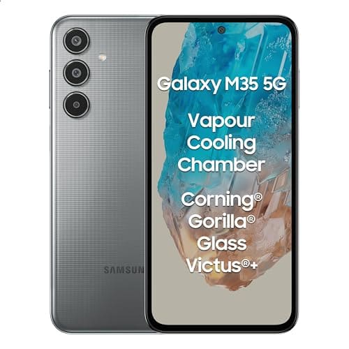 🛍️ Samsung Galaxy M35 5G (Thunder Grey,6GB RAM,128GB Storage)| Corning Gorilla Glass Victus+| AnTuTu Score 595K+| Vapour Cooling Chamber| 6000mAh Battery| 120Hz Super AMOLED Display| AI| Without Charger