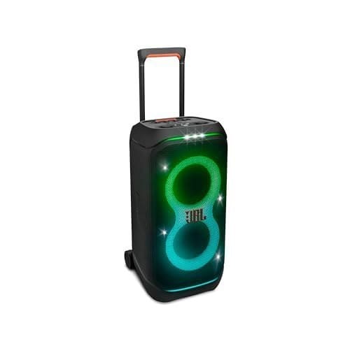 🛍️ JBL Partybox 320, Portable Bluetooth 240W Party Speaker, AI Sound Boost, Futuristic Light Show, Multispeaker Connection by Auracast, Telescopic Handle & Wheels, Dual Guitar & Mic Inputs (Black)