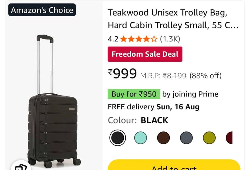 Teakwood 55cm Trolley Bag @ 949.