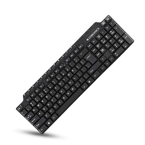 🛍️ Zebronics ZEB-KM2100 Multimedia USB Keyboard Comes with 114 Keys Including 12 Dedicated Multimedia Keys & with Rupee Key