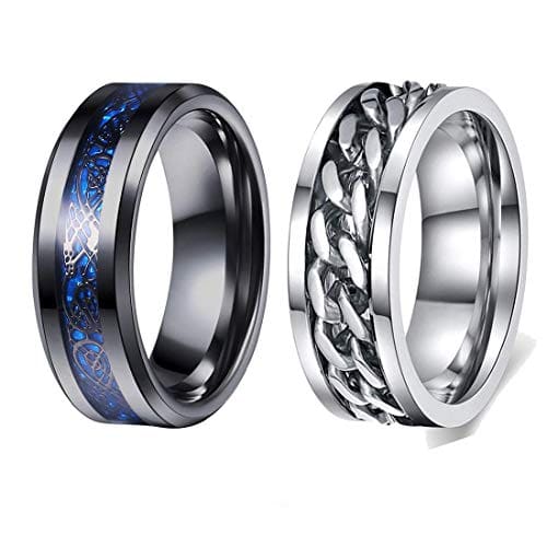 🛍️ YouBella Jewellery Stainless Steel Ring Combo for Boys and Men (Style 1)