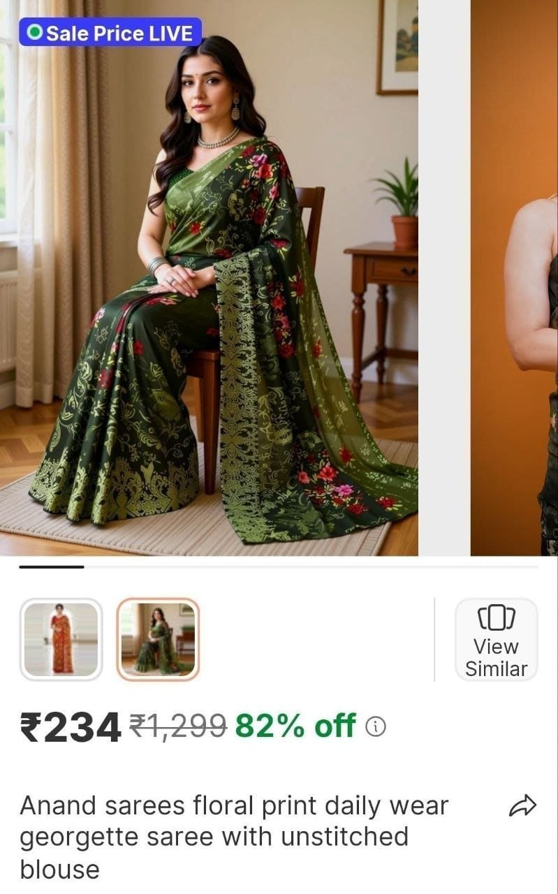 🔥₹234 | gerogett saree with blouse