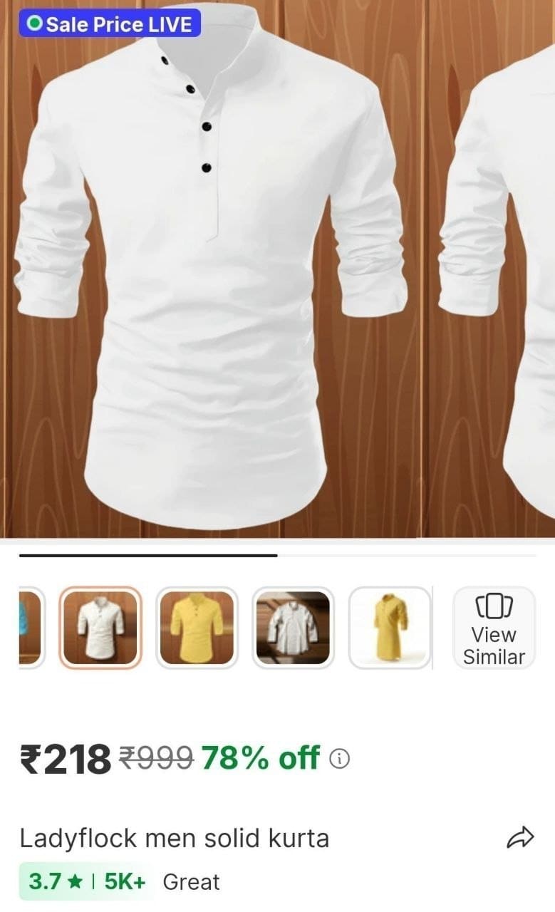🔥₹218 | men shorts stylish kurta