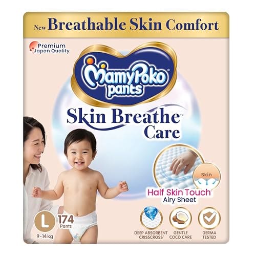 MamyPoko Pants Skin Breathe Care | Baby Diapers Large Size (...