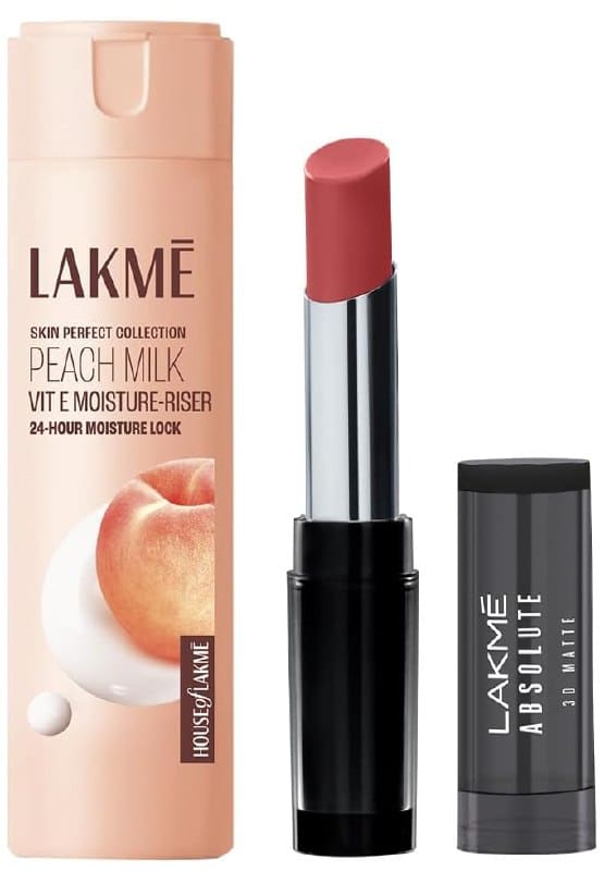 LAKM Lipstick 14 Nude Reign (Matte) & LAKM Peach Milk Moistu...