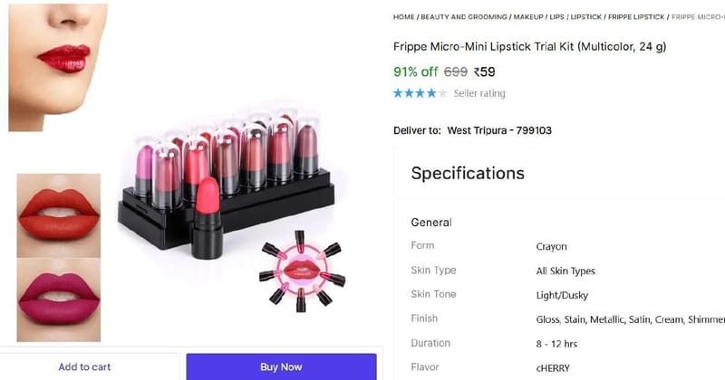 Shopsy | 🔥  Mini Lipstick Trial Kit (Multicolor, 24 g) @ ₹59