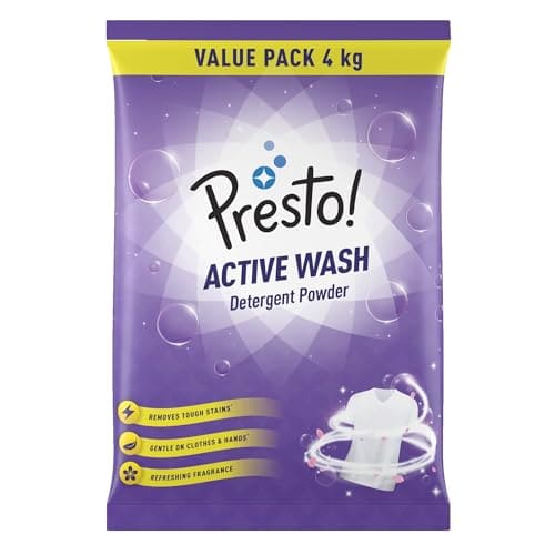 Amazon Brand - Presto! Active Wash Detergent Powder | 4 Kg |...