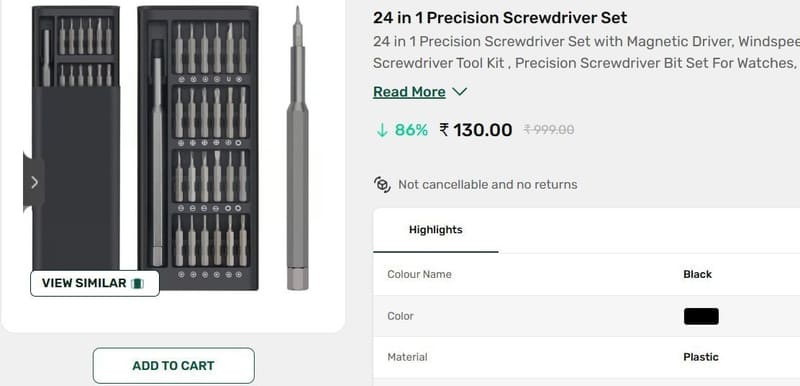 🔥  24 in 1 Precision Screwdriver Set @ ₹130