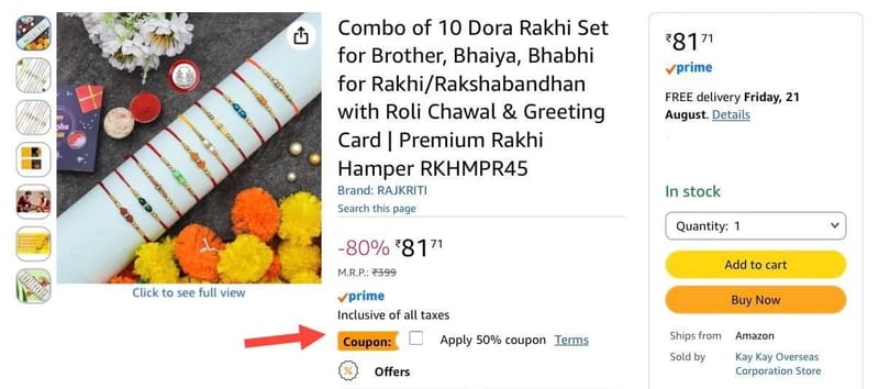 10 Rakhi Set | Apply 50% Off Coupon