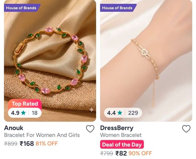 Myntra | Jewellery under ₹199 — Dressberry, Anouk, Sangria