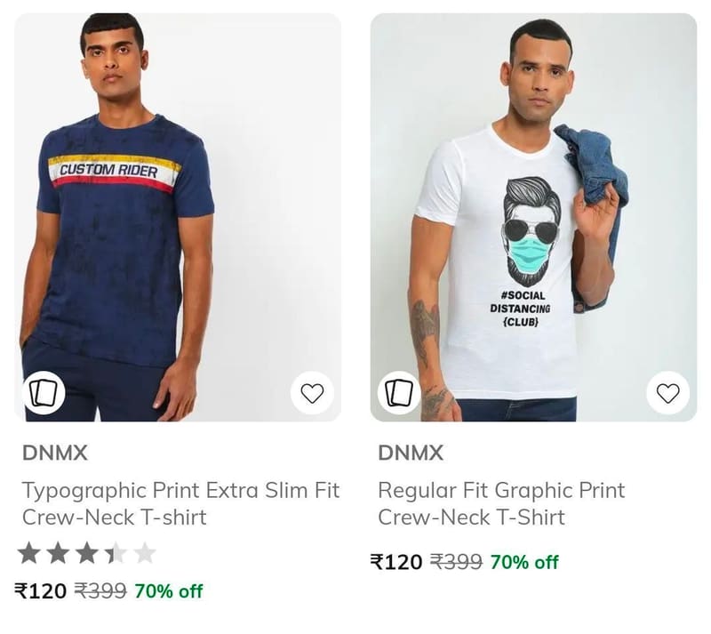 AJIO Loot : DNMX Clothing Starts @ Rs.101 + Bank offers