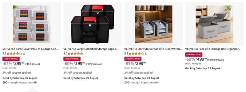 Loot : Clothes Storage Organizer Box Starts at 299.