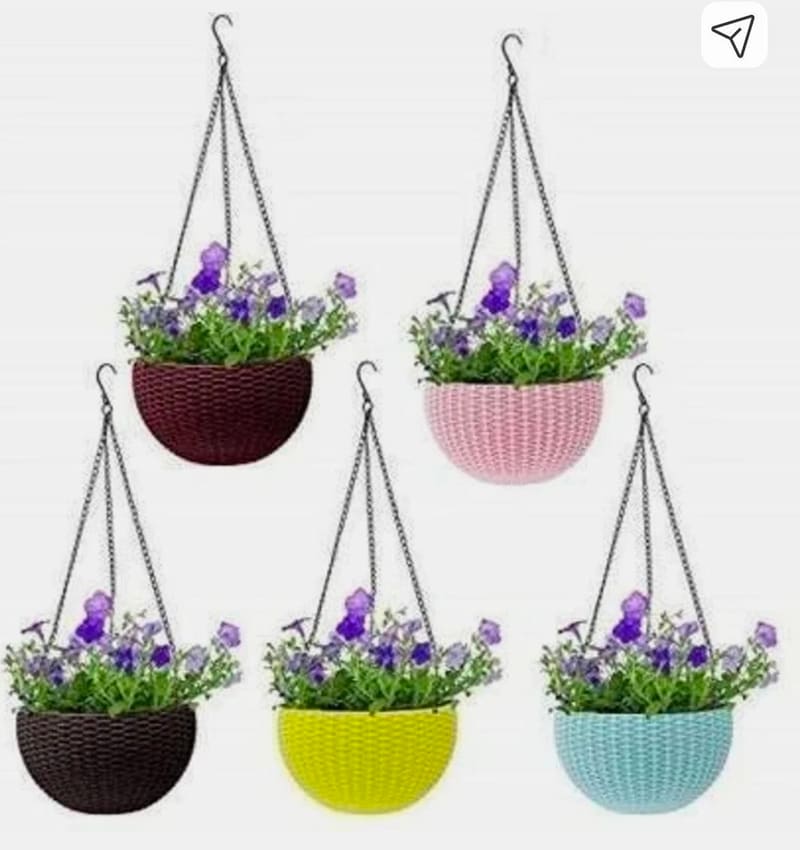 Flipkart | Hanging Flower Pots with Chains (Pack of 5) @ 198
