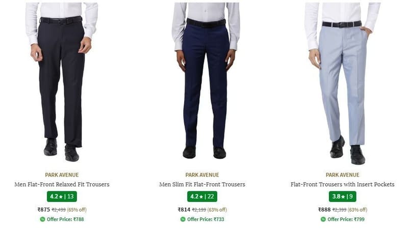 Ajio | Upto. 70% Off On Raymond, Park Avenue & Parx Clothing.