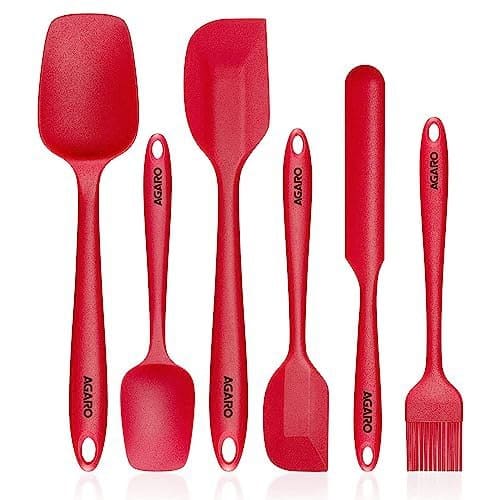 AGARO Silicone Spatula Set of 6, Large Heat Resistant Spatul...