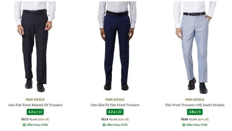 Ajio | Upto. 70% Off On Raymond, Park Avenue & Parx Clothing.