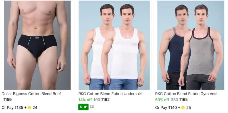 🔥  Dollar Innerwear From ₹159