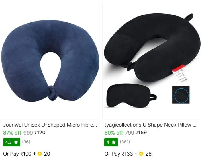 🔥  Neck Pillows And More From ₹120
