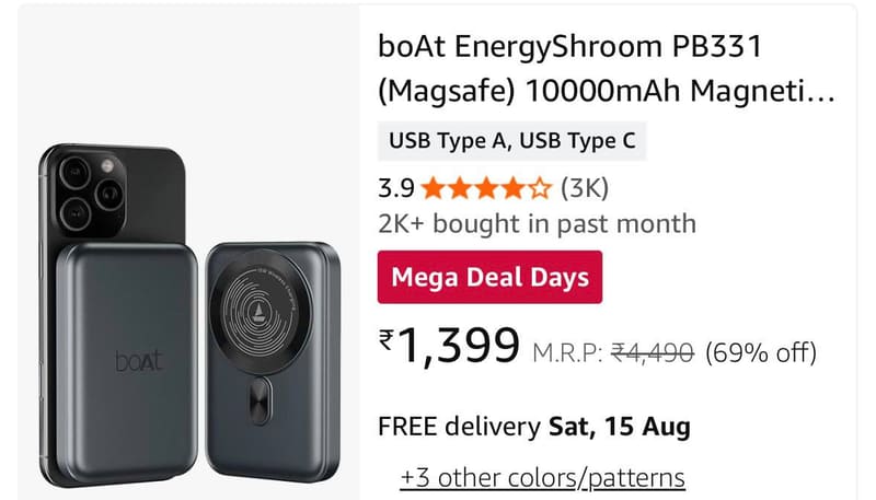 Get Up to 70% Off on  boAt's fast-charging Power Banks.