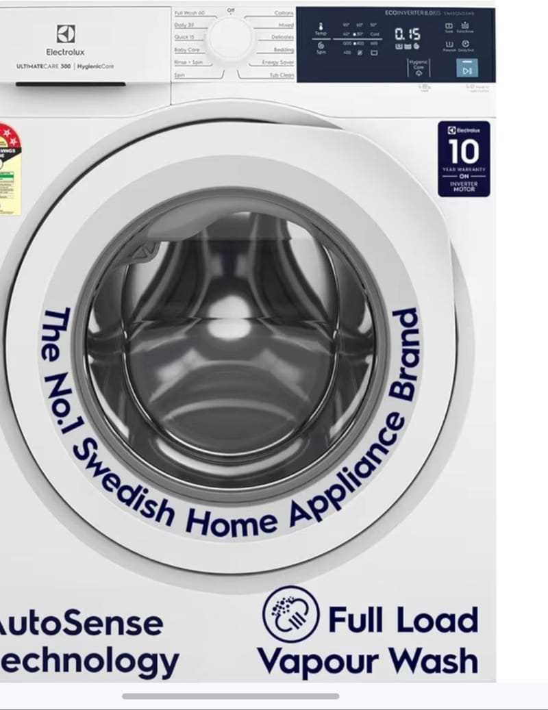 Electrolux 8kg 5 Star Front Load Washing Machine @28990