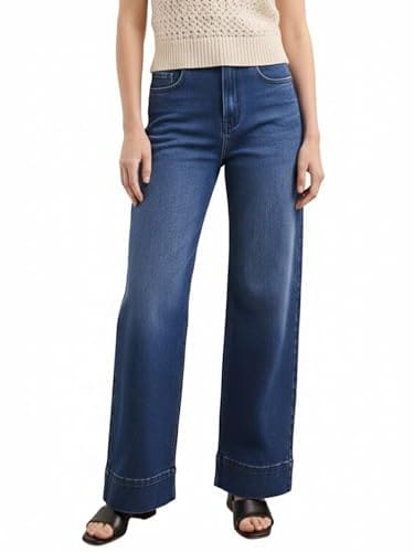 PURVAJA Women's Straight Leg Loose Fit High Rise Stretchable...