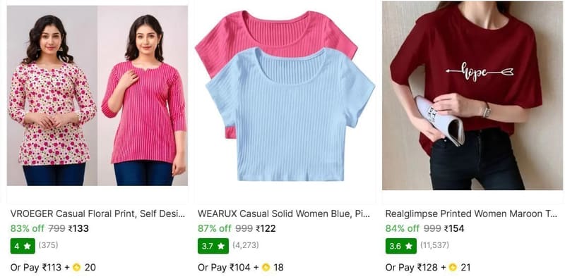 🔥  Upto 90% Off On Women’s Clothing.