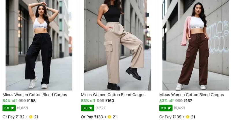 🔥  Loot : Women’s Cargos Starts at ₹158