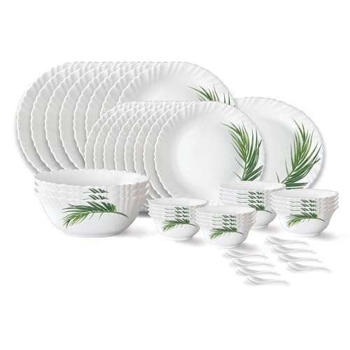 Larah by Borosil Crescent Fluted Series Opalware Dinner Set ...