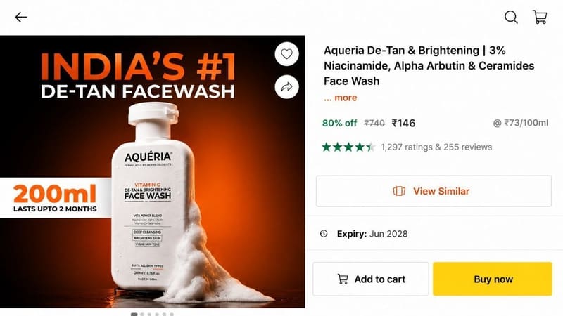 ⚡LOOT Back: Aqueria Facewash @ ₹146