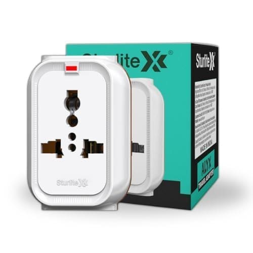 🛍️ Sturlite Alyx 3 Pin Plug| 2-Pin & 3-Pin Socket| Universal AC Travel Adapter| Strong Polycarbonate Body Socket| Compact Converter Plug for Travel, Home & Office Use - (Pack of 1)