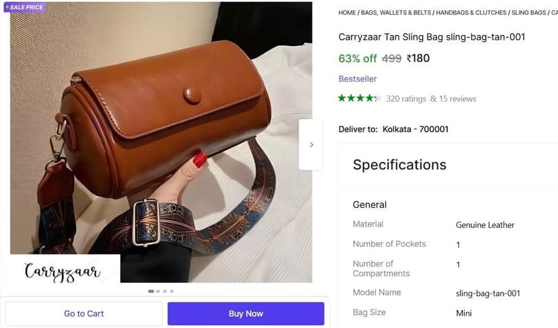 🔥  Sling Bag @ ₹180