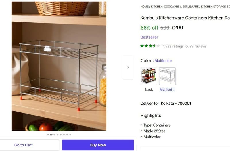🔥  2 Tier Kitchen Rack @ ₹200
