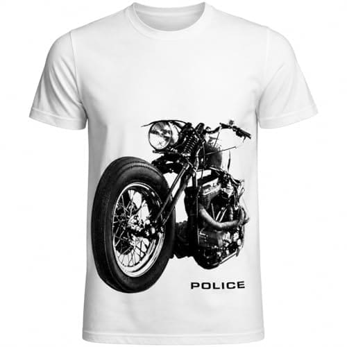 Police Men's Graphic Print T-Shirt | Super Combed Cotton Ric...