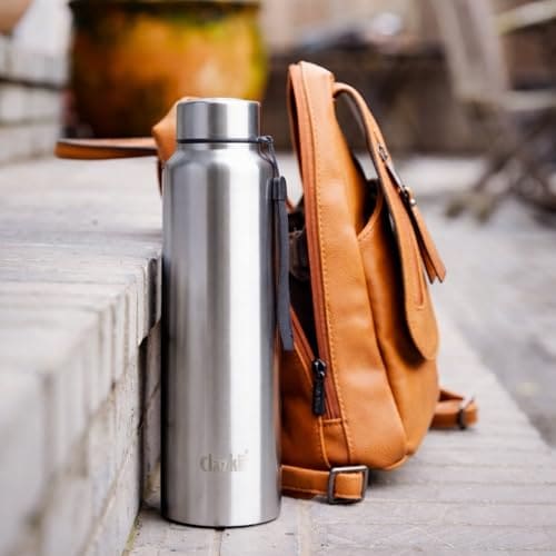 🛍️ Clazkit Water Bottle Stainless Steel Sports/Fridge Bottle with Leak Proof Lid | Single Wall | For Home, Office, Gym, Travelling | Lightweight | BPA Free | 1000ml | Silver)