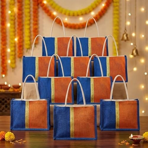 Amazon Brand - Solimo Jute Thamboolam Gift Bag | Pack of 10 ...